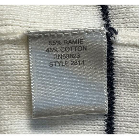 Christopher & Banks Blue Striped Pullover V Neck Crop Sweatshirt Women’s L - Picture 8 of 9